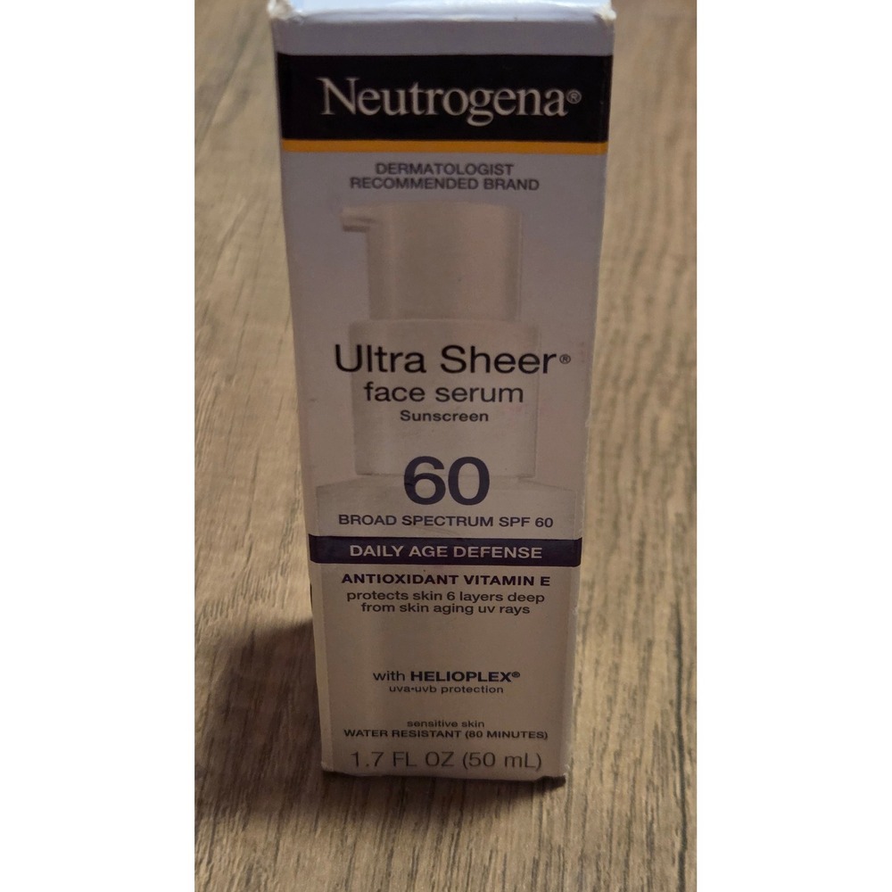 Neutrogena Ultra Sheer Face Serum Sunscreen SPF 60 Fragrance Free 1.7oz